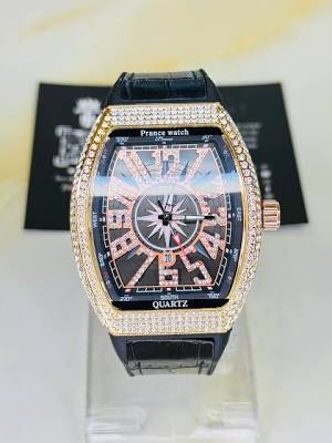 Luxury Diamond-Set Tonneau Watch – Rose Gold Statement Piece