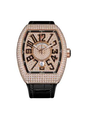 Luxury Diamond-Set Tonneau Watch – Rose Gold Statement Piece